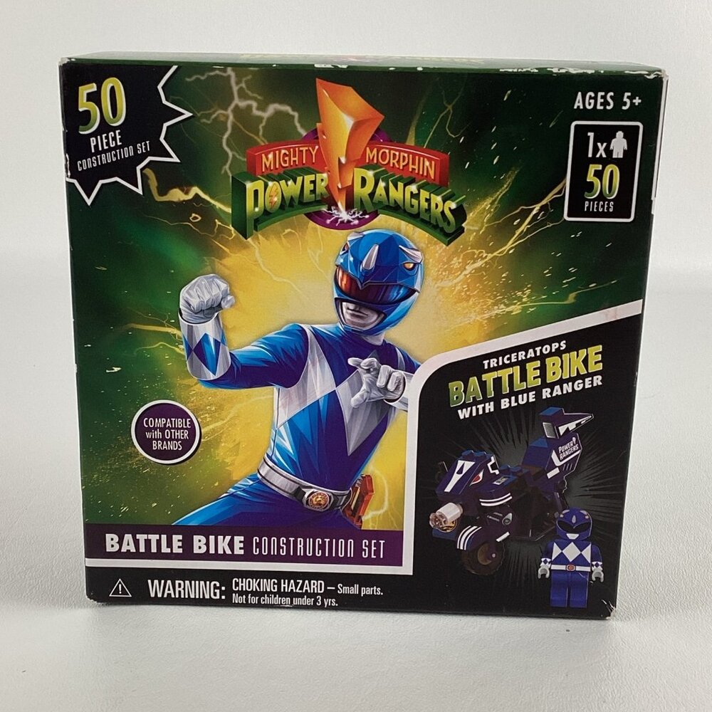Mighty Morphin Power Rangers Triceratops Battle Bike Construction Set Hasbro New